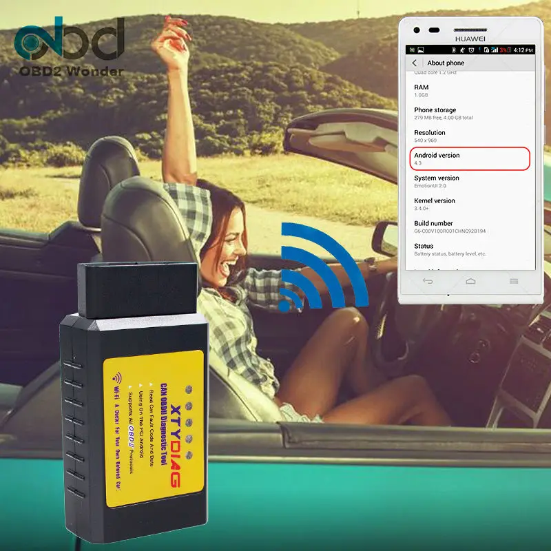 XTYDIAG ELM327 wifi OBDII интерфейс ELM 327 WI FI V1.5 PIC18F25K80 чип Автомобильный Диагностический Сканер Поддержка всех OBD2 протоколов