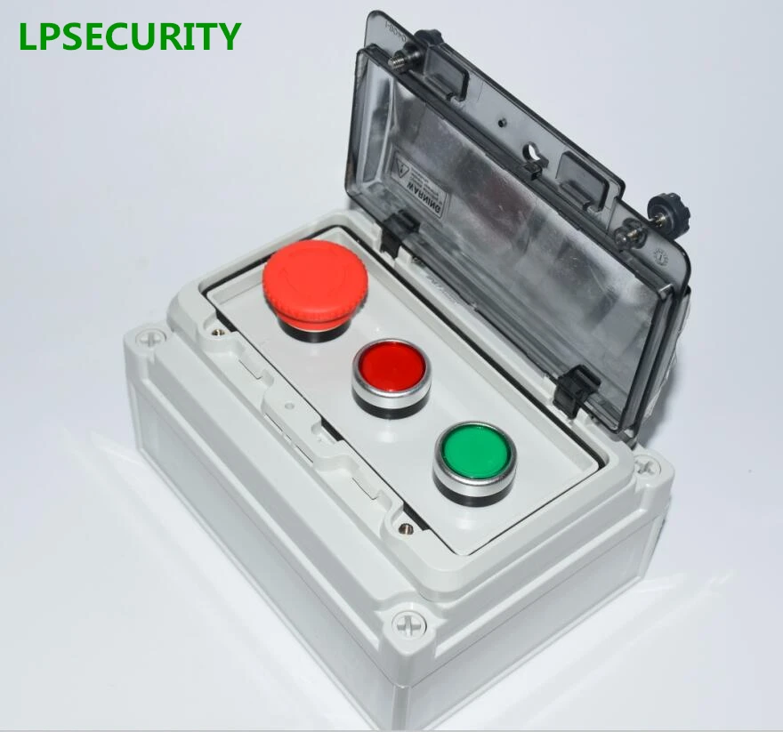 LPSECURITY IP67 outdoor Red Mushroom Green Flat Momentary Push Button