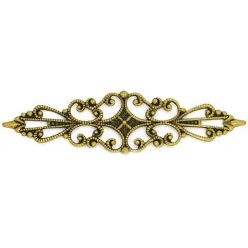 

57x16mm Hollow Filigree Flower Wraps Connectors Links For Jewelry Making, 20pcs/lot Antique Bronze Accessories Components