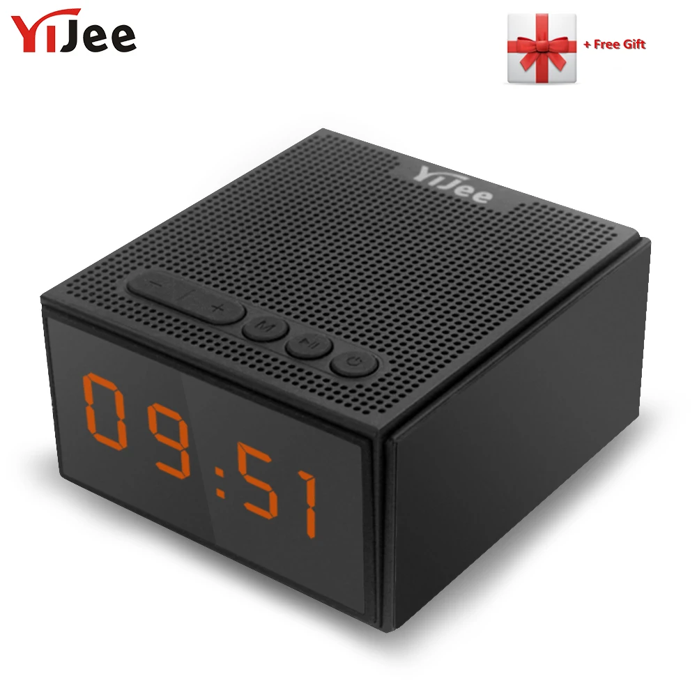 

Waterproof Bluetooth Speaker IPX5 Outdoor Wireless Loudspeaker with LED Time Display Smart Alarm clock FM Radio Control by App