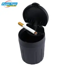 1 ud. Cenicero de cigarrillos para coche, soporte de humo, almacenamiento portátil, cubo de basura negro, basura de polvo para accesorios de Interior de coche, Cenicero automático