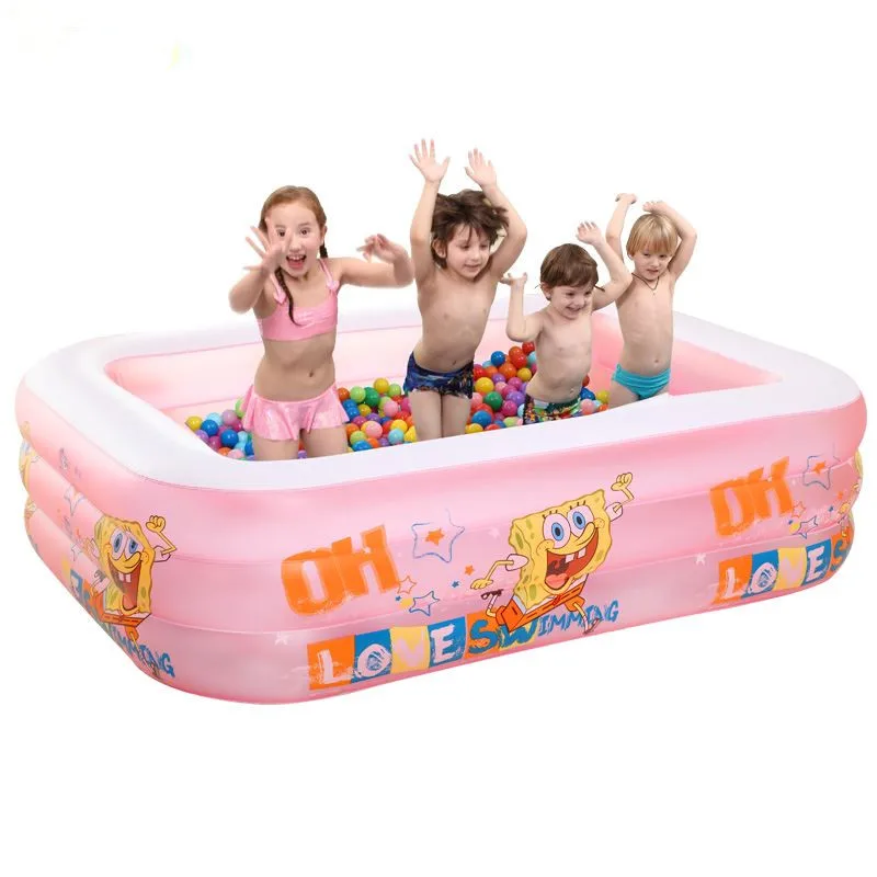 350x170x66 см очень большой детский и семейный надувной бассейн надувной большой плавательный бассейн/детский бассейн для 8-12 человек - Цвет: pink