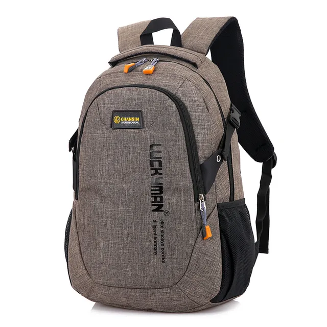 New Fashion Men's Backpack Bag Male Polyester Laptop Backpack Computer Bags high school student college students bag male Brown