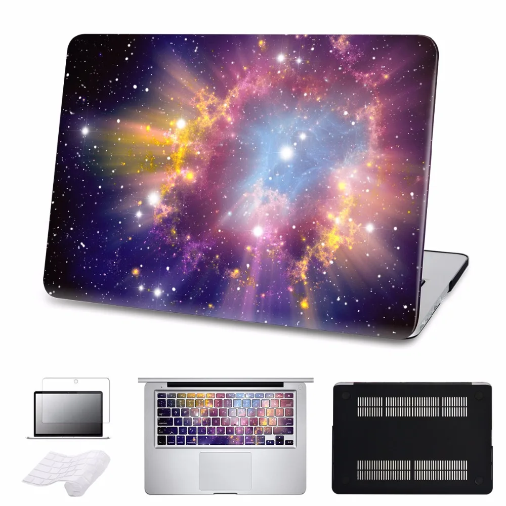 

Case For Macbook Pro 13 15 12 Retina Air 11 13 Touch Bar A1706 A1707 A1708 Colorful Starry Sky Print Laptop Cover 5 in 1 Bundle