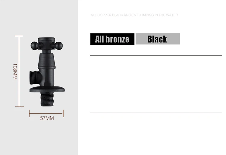 Черный Масло втирают Бронзовый 1/" Мужской x 1/2" Мужской Латунный Угловой запорный клапан для ванной комнаты золотое покрытие заправочные клапаны JF-845H