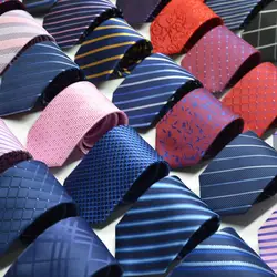 Для мужчин Тонкий Регулярные бизнес дизайнерские галстуки модные аксессуары съемный воротник в полоску решетки Бесплатная доставк