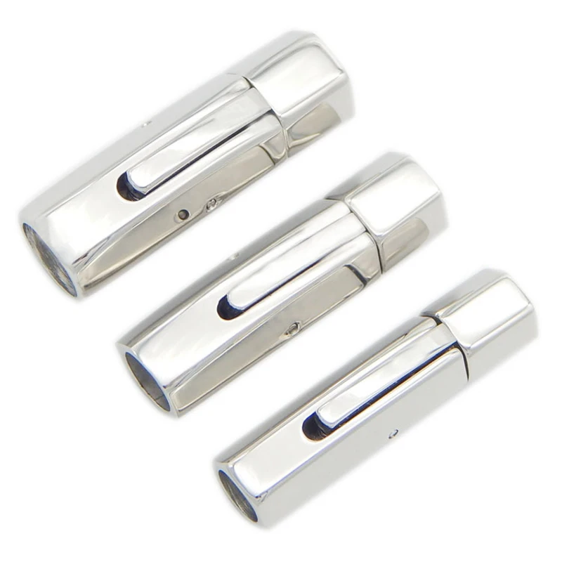 

Silver Tone 316L Stainless Steel Hexagonal Column Magnetic Clasps Hooks Fits 3/4/5/6MM Round Leather Cord Bracelets End Clasps