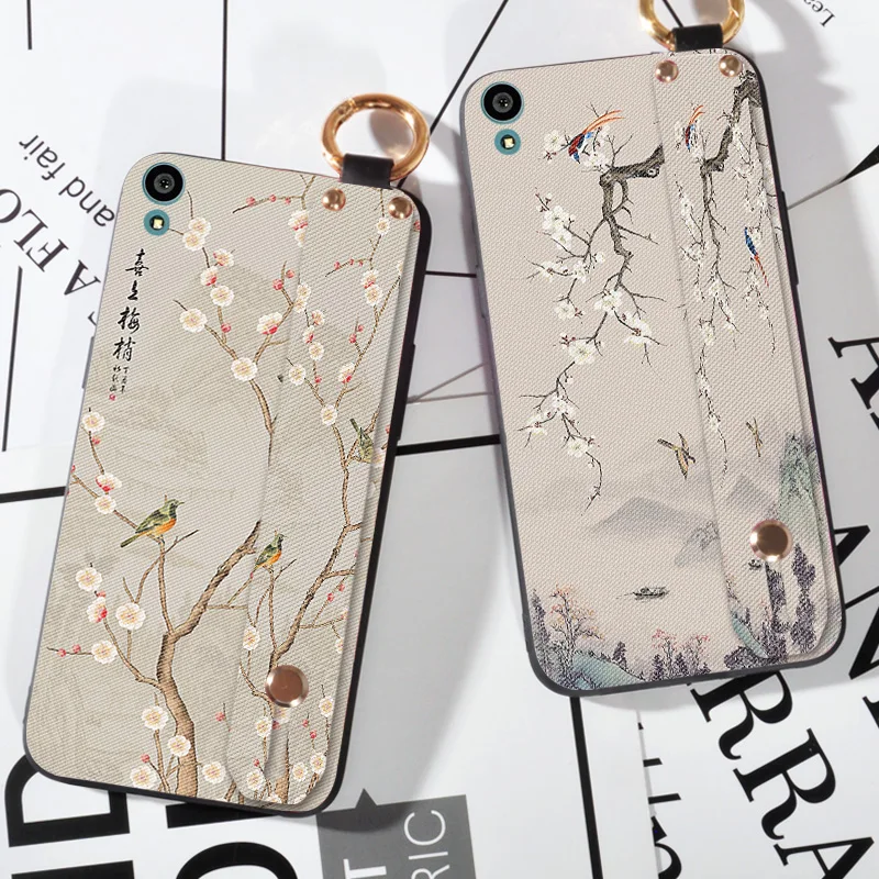 

3D Embossed Flowers Case For Sony Xperia M5 Z5 Hand Cover Wrist Strap Cases For Sony Xperia Z5 5.2" Capa Stand Coque