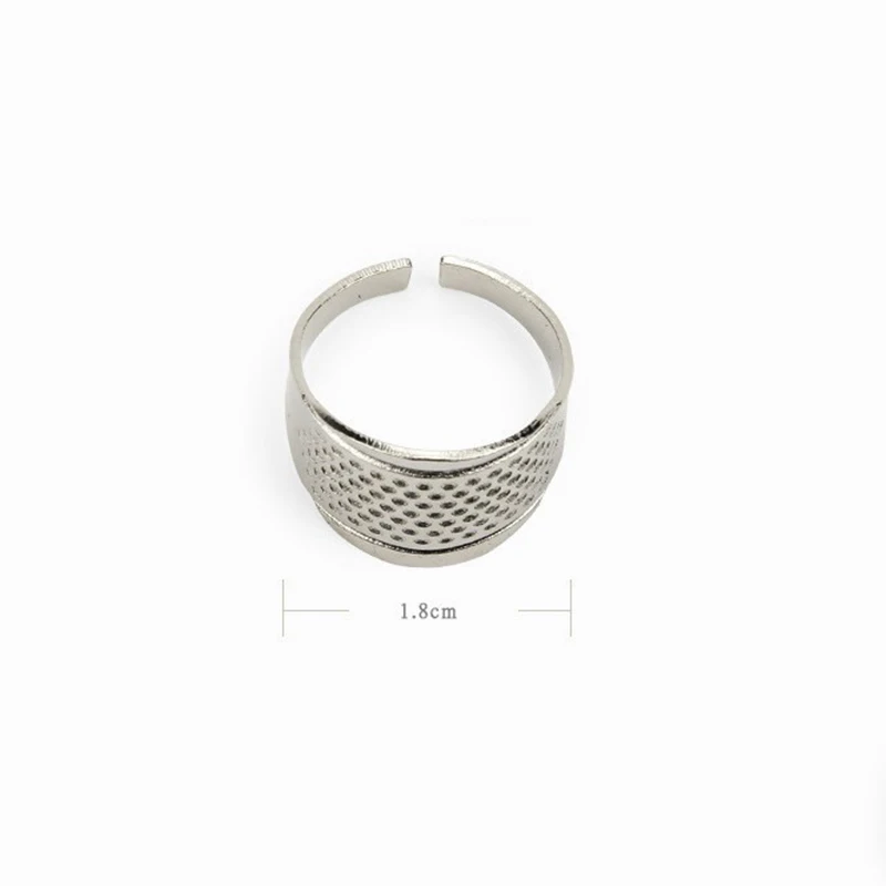 Household Sewing DIY Tools Safety Silver Ring Thimble Finger Protector Household Quilting Craft Accessories Adjustable Ring