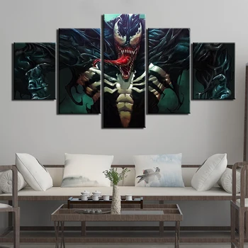 

Wall Pictures Modular Prints Canvas 5 Pieces Movie Venom Paintings Home Decorative Cuadros Art Poster Framework For Boys Room