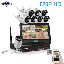 10 Inch Displayer 8CH 720P Wireless CCTV System Wireless NVR IP Camera IR-CUT Bullet CCTV Home Security System CCTV Kits Hiseeu