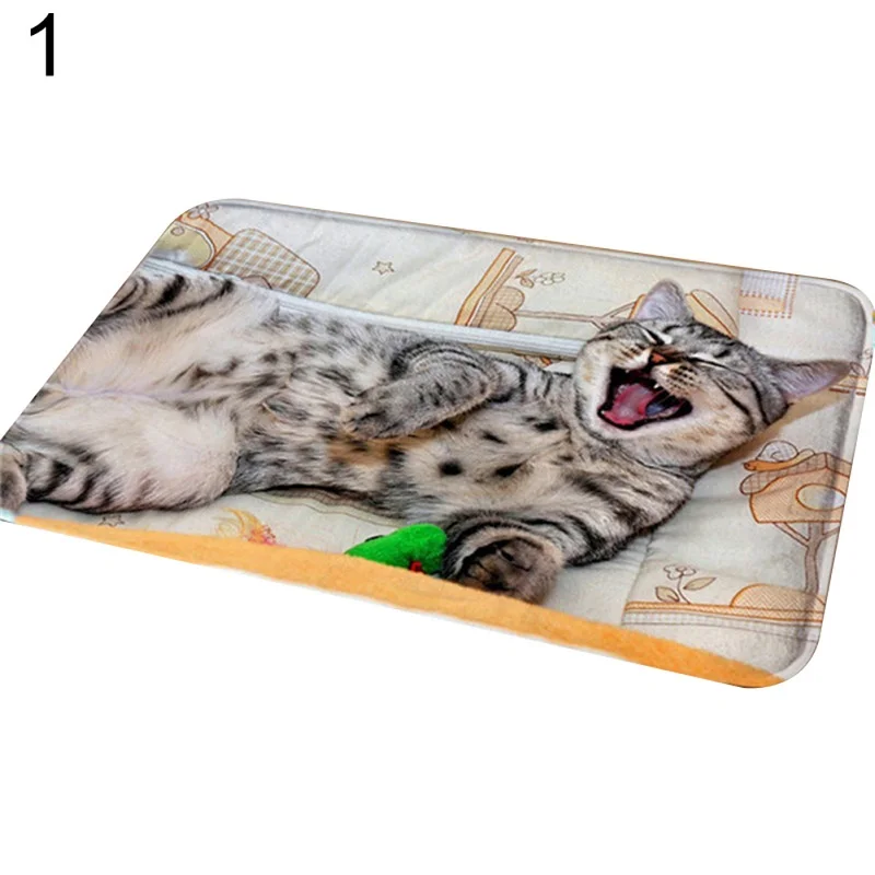 3D Vintage Entrance Mat Waterproof Cute Cat Puppy Print Floor Mats Bedroom Carpet Anti-Slip Kitchen Toilet Doormat Home Decor - Color: 1