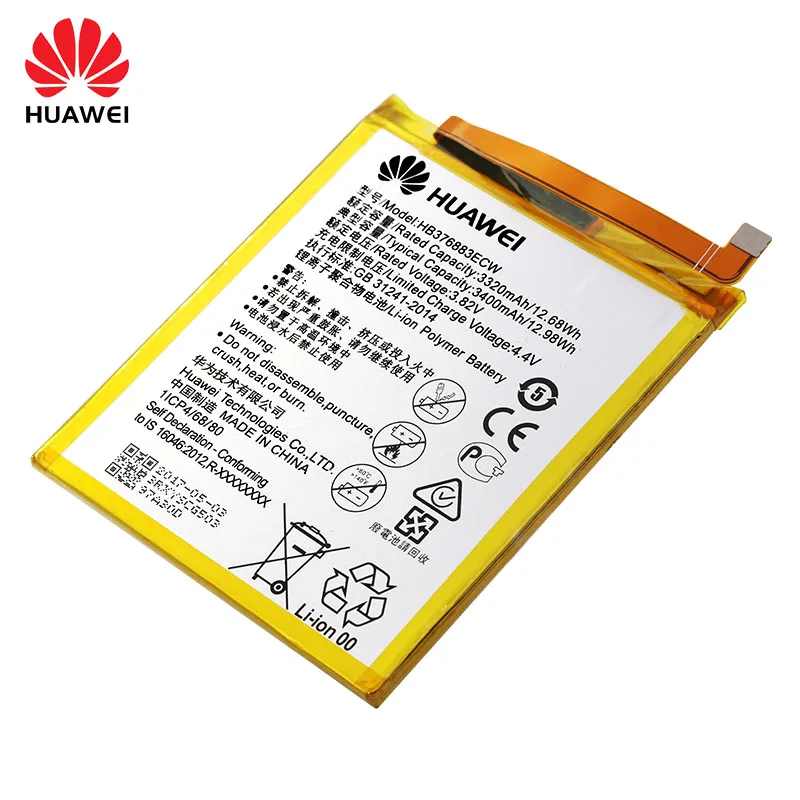 100% оригинальный сменный аккумулятор для телефона Huawei HB376883ECW 3400 мАч P9