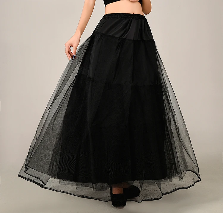 Saias de Tule Underskirt para o Vestido de Casamento para Mulheres Nova Saia Longa Três Camadas Branco - Preto 2020 7 High Quality Casamentos e Eventos