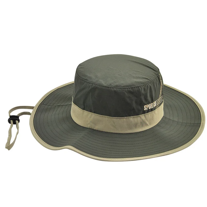 Wuaumx летняя Панама Для мужчин Для женщин быстрое высыхание Панама рыбаловедские Снасти Шляпа с широкими пляжный навес шляпа уличная шапка Складная - Цвет: Army green