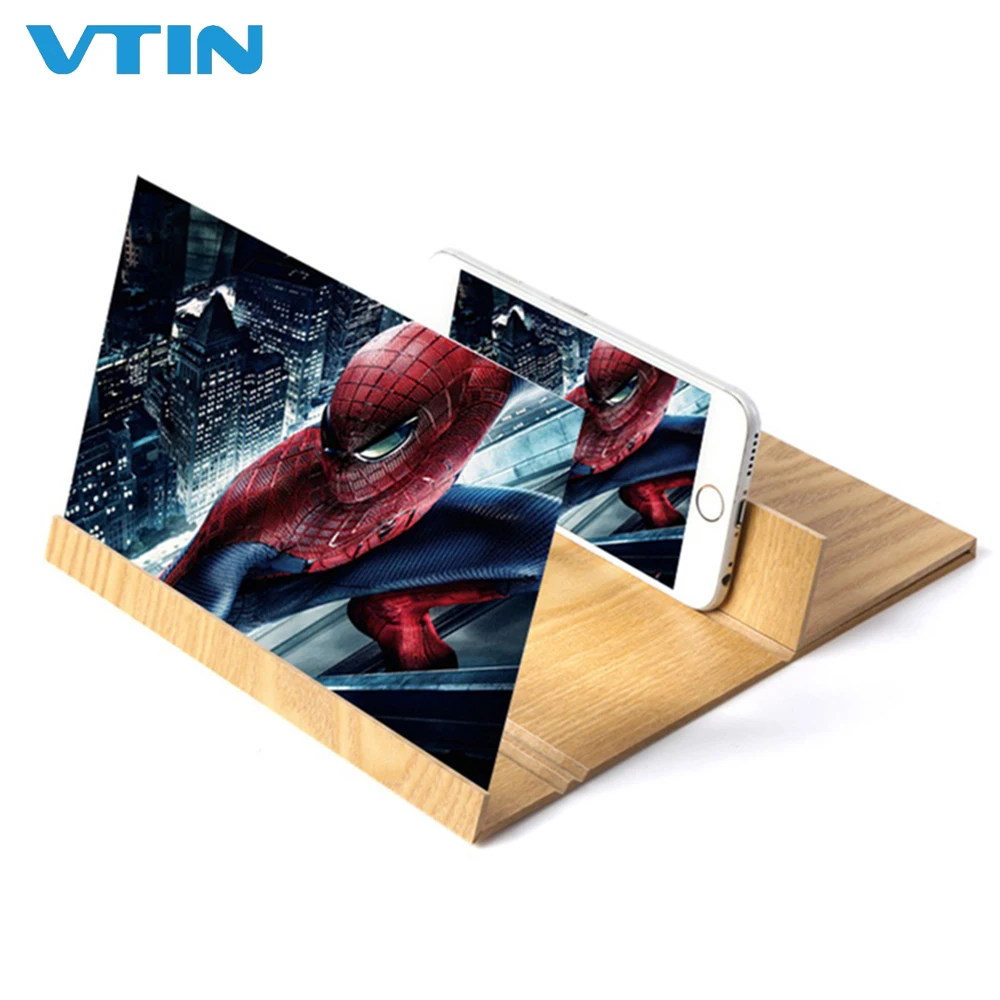 

12inch Wooden Phone Screen Magnifier Amplifier Stand Holder Bracket Magnification Eye Protection for Smartphone Drop shipping