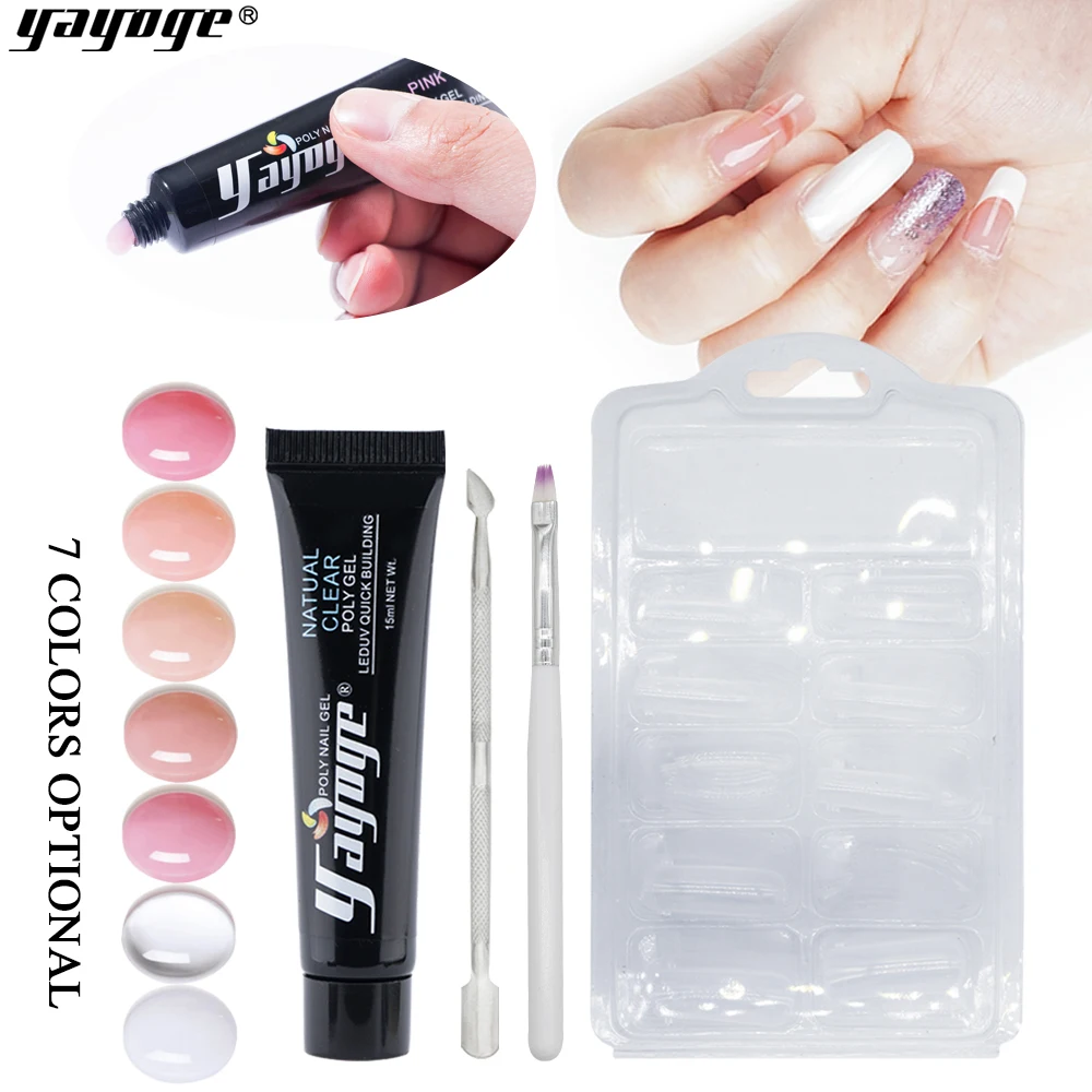 

Yayoge 15ml 4Pcs/Set Poly Gel Kits UV Gel Nail Polish Qucik Building Gel Varnish 7 colors For Nails Extension Manicure Salon