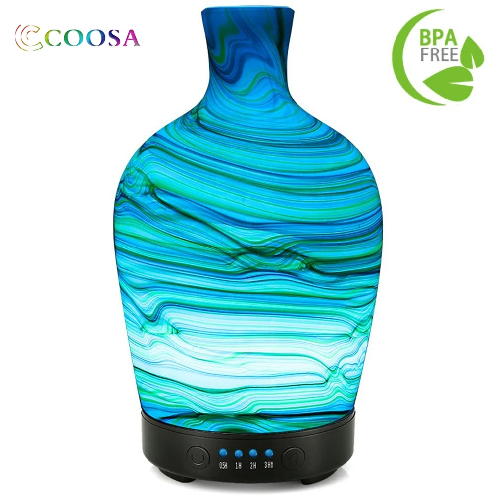 Glass Ultrasonic air humidifier Vase Shape Aroma Essential Oil Diffuser