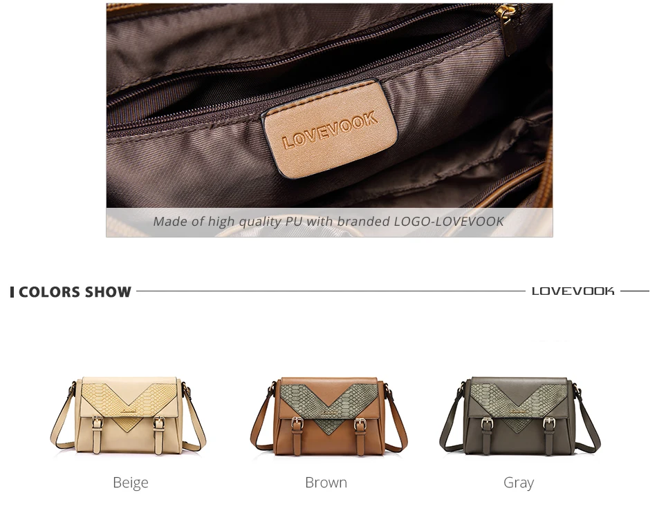 LOVEVOOK, женская сумка через плечо, женские сумки-мессенджеры, высокое качество, женские сумки, сумки с змеиным принтом, ретро сумки