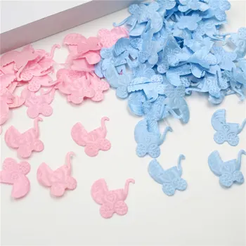 

100pcs/lot Baby Shower Decoration Baptism Birthday Party Table Sprinkles Decor Footprint, Baby, Baby Carriage, Bib Style 62526-2