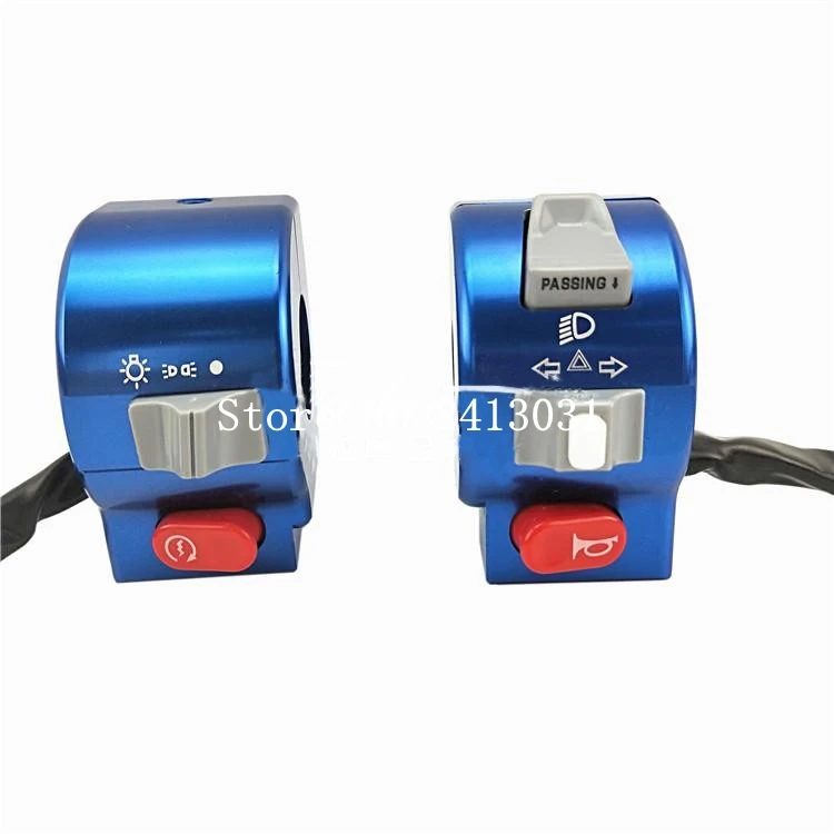 Electric Motorcycle Scooter Switch Assembly Cnc Aluminum Alloy 22mm For Yamaha - Цвет: Синий