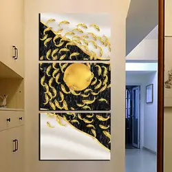 3 Панель на холсте современного Home Decor Wall Art с принтом золотой рыбки масла Картины для веранды HD принты и Плакаты фотографии