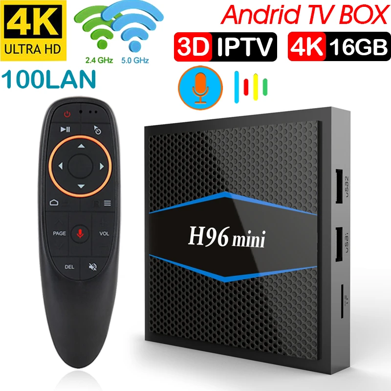Xinways h96 mini tv box Amlogic S905W android 7.1 os Quad core Set top Smart TV Box Speech control 2GB/16GB 2.4G/5G WiFi | Электроника