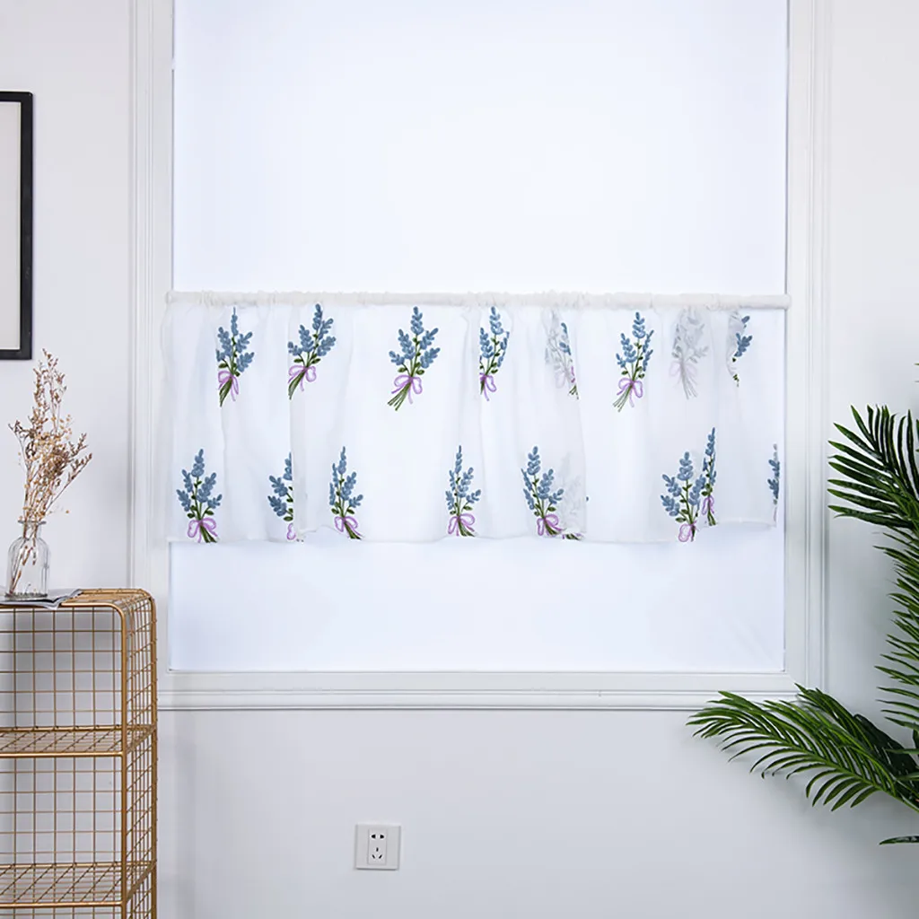 

ISHOWTIENDA 1Pcs Short Curtains Voile Curtain Swags All Colours Pelmet Valance Net Curtains Voile Swag for Living Room Bedroom
