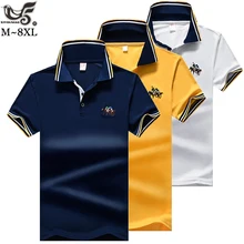 Мужская рубашка-поло, мужские однотонные рубашки с коротким рукавом, Camisa Polo Masculina, повседневные, большие размеры M~ 7XL 8XL, брендовые топы, футболки