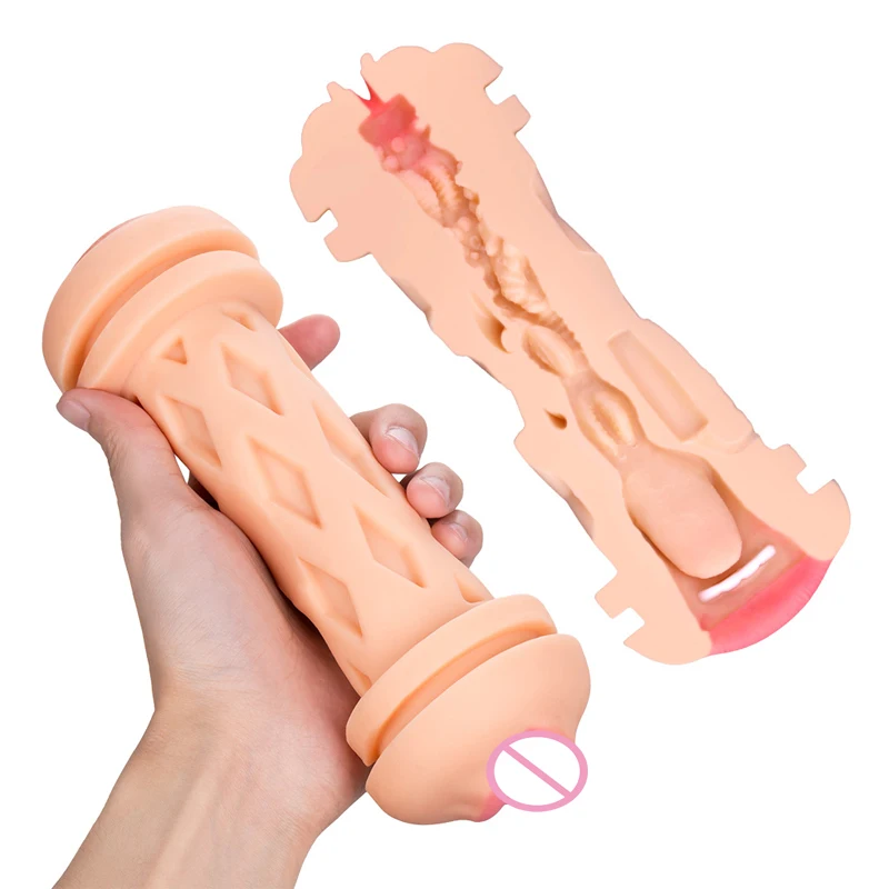 Luvkis 3D реалистичный мастурбатор с двумя отверстиями для влагалища и рта зубами