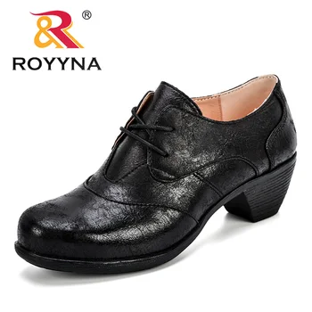 

ROYYNA New Popular Style Women Pumps Lace Up Round Toe Feminimo Office Shoes Synthetic High Heels Lady Dress Shoes Free Shipping