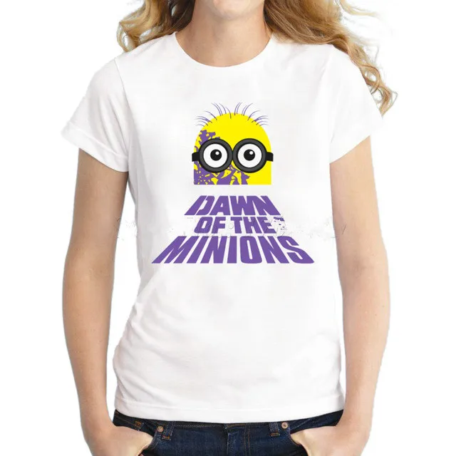 Asian Size Dawn Of The Minions design women t shirt letter printed
