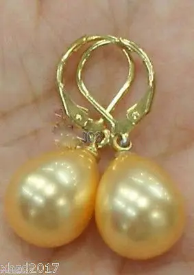 

FREE SHIPPINGCharming Exquisite 12*16mm yellow shell Pearl Teardrop Dangle earring
