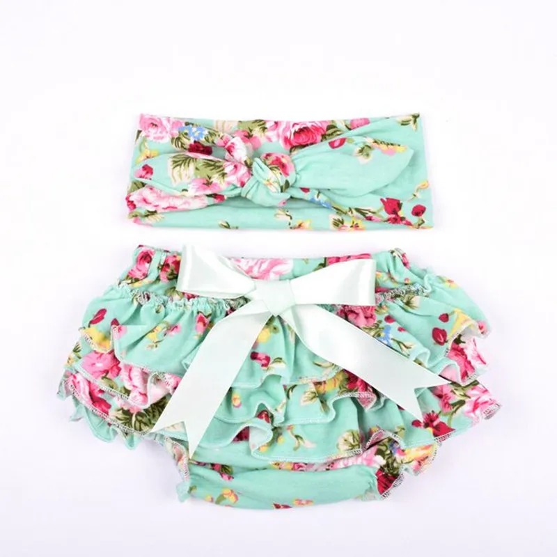 top knot headband ruffle bloomer set 