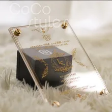 Cocostyles пользовательские старинные ясные акриловые свадебные пригласительные карты с шелковым экраном для классической свадьбы