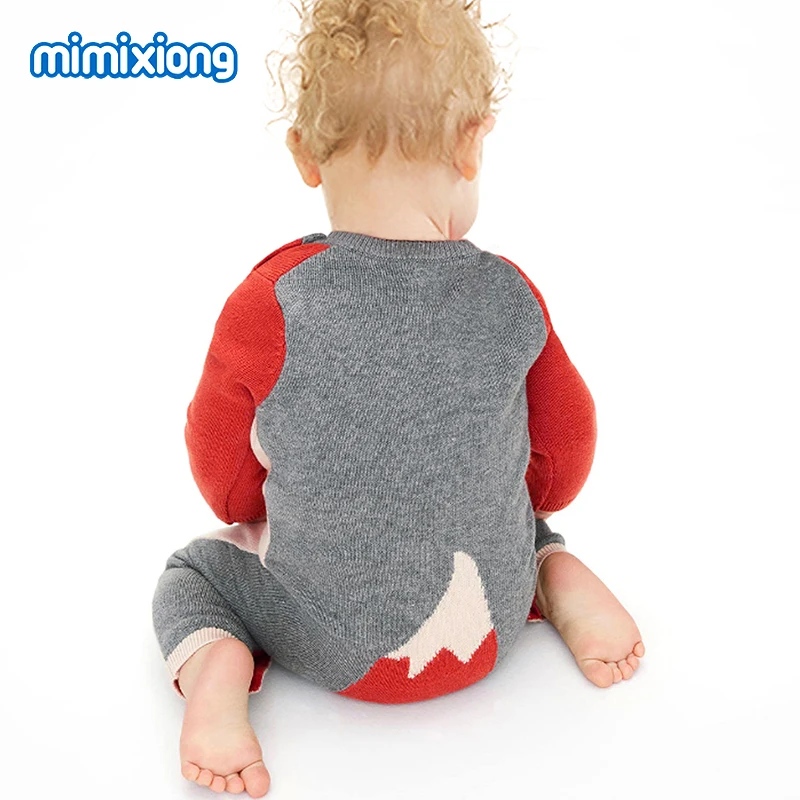Baby Rompers Knitted Autumn Long Sleeves Toddler Girls Jumpsuits Outfits Fox Newborn Infant Boys Overalls Clothing Cute Fox Wear