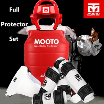 

NEW tae kwon do Taekwondo & Karate head protector Mooto protective gear 5 pieces set pride armor armguard shin guardWTF standard