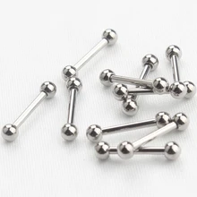 Полированный G23 титана внешняя нить 14 г штанга ниппель кольцо и 16 г язык кольцо пирсинг ювелирные изделия для тела