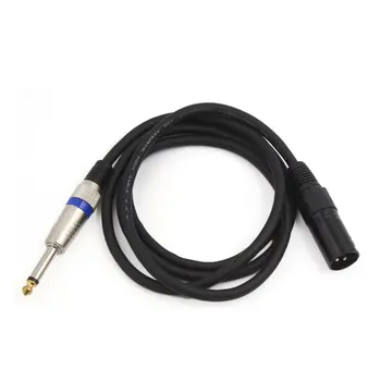 

uxcell a16073000ux1608 1.5m Black 3Pin XLR 6.5mm TRS Male Microphone Stereo Audio Cord Wire