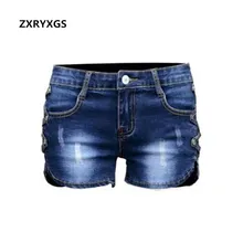Новейшие модные тренды ковбойские шорты новые джинсовые шорты женские шорты Falbala Летние повседневные тонкие женские джинсы плюс размер 4XL