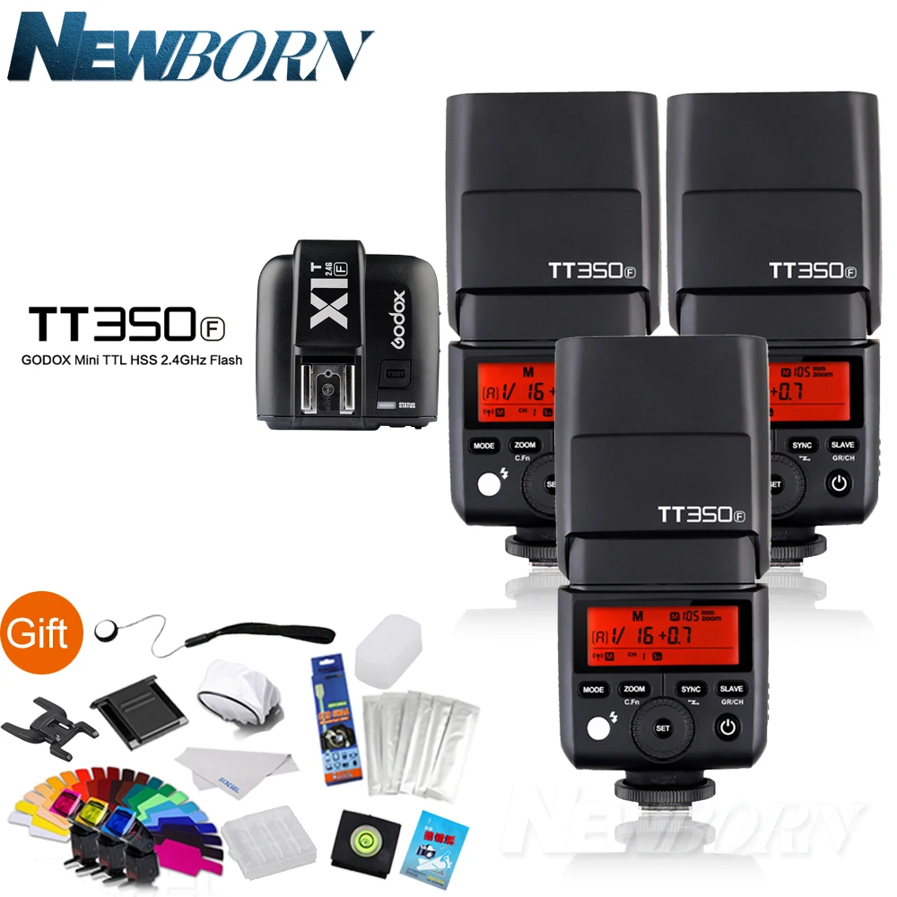 3XGodox Flash Speed lite TTL TT350F высокоскоростная 1/8000s GN36 2 4G Беспроводная система X + триггер