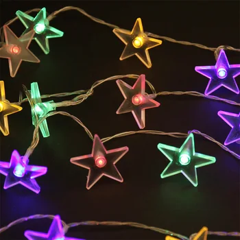 

2.3 M 20 head five-pointed star battery box light string Christmas day indoor and outdoor decorative light string
