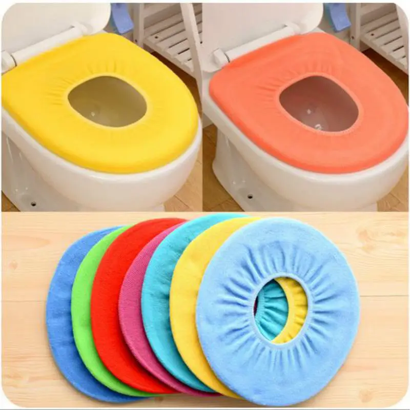 Eco Friendly Keep Warmer Toilet Seat Cloth Washable Soft Closestool Lid Top Cover Bathroom