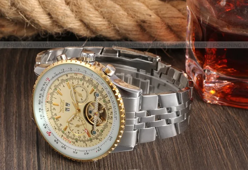 JAG034M4T1 Автоматическая Мода платье наручные часы серебряные часы с ремешком из нержавеющей стали для мужчин Горячая