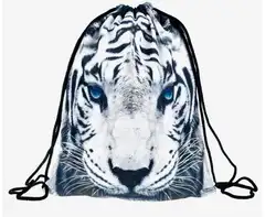 1 шт с леопардовым принтом ободок с ушками кошки, тигра 3D печать рюкзак сумка женский рюкзак школьный рюкзак на шнурке