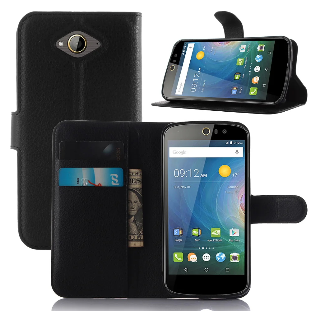 Чехол-книжка в виде кошелька из зернистой кожи с откидной крышкой для acer Liquid Z530