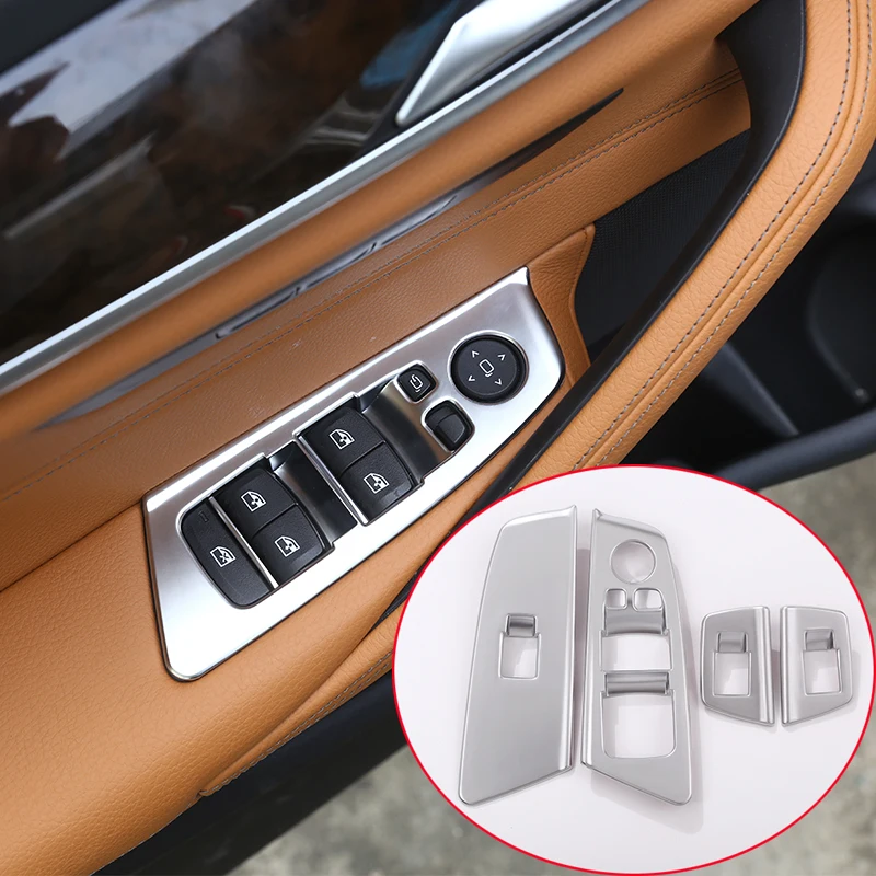 For BMW 5 Series G30 2018 Car-Styling ABS Chrome Interior Window Lift Button Frame Cover Trim for Left hand driver LHD | Автомобили и