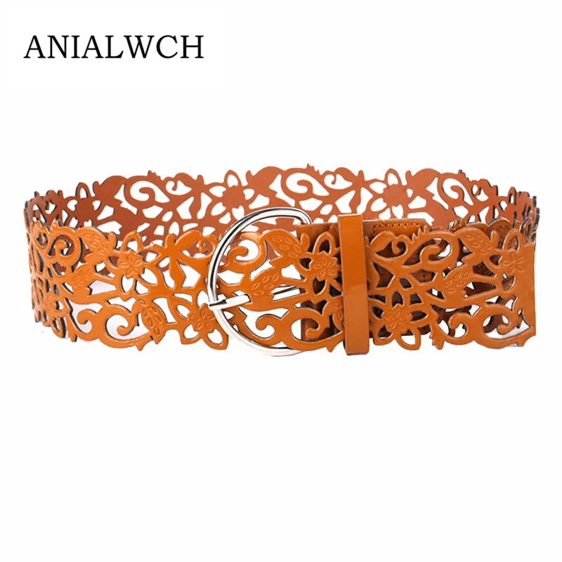

2019 High Fashion Adult Pu Designer Brands New Women Hot Wild Retro Hollow Wide Strap Belts Cintos Femininos Largos Dress