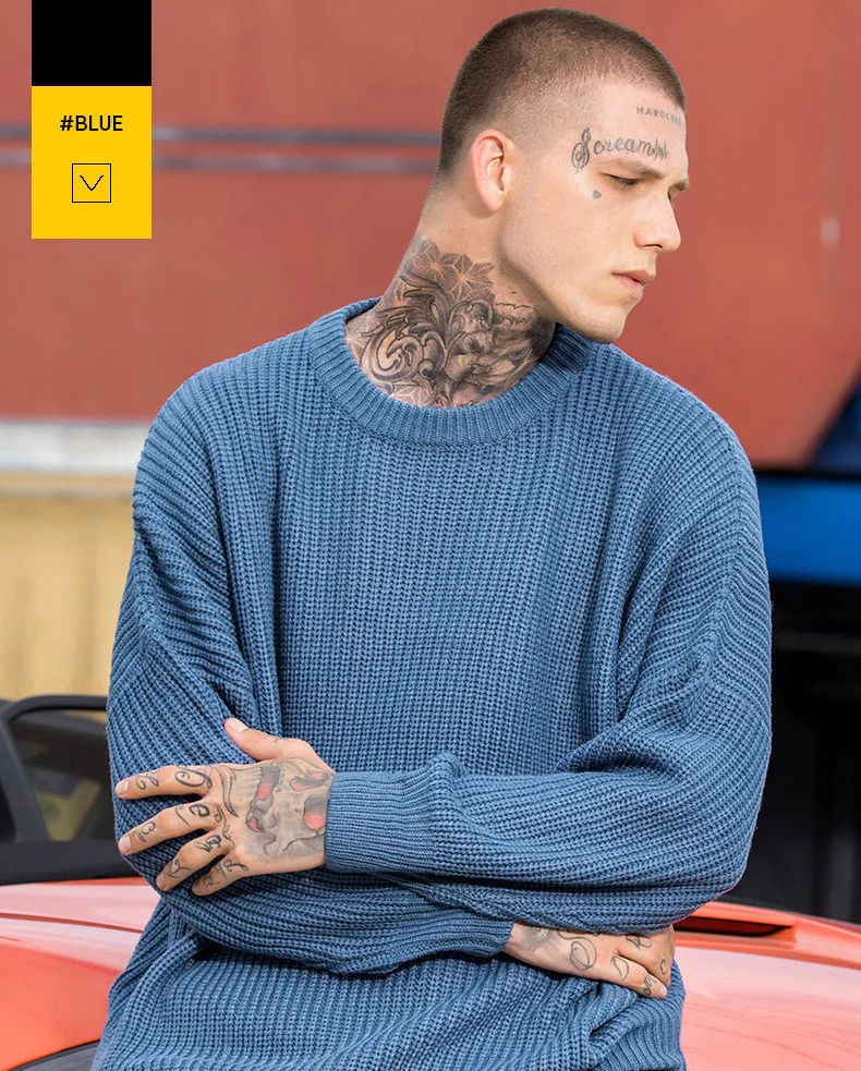 MRMT брендовый мужской свитер с круглым вырезом и длинным рукавом, свободная вязаная одежда для мужчин, одноцветные мужские свитера