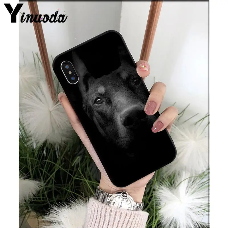 Yinuoda черный такса собака добермана ТПУ мягкий чехол для телефона Apple iPhone 8 7 6S Plus X XS MAX 5 5S SE XR мобильный чехол - Цвет: A11